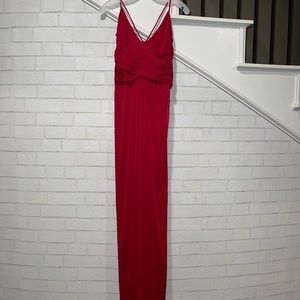 Davids bridal- Red Adjustable tie-back bridesmaid dress